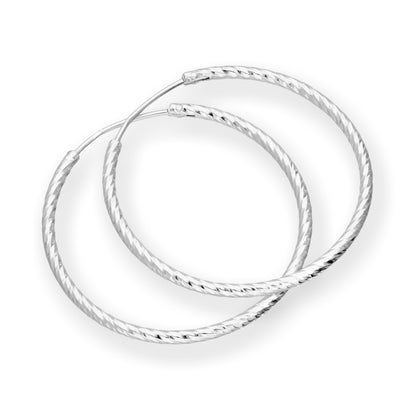 Boucles d'oreilles créoles en argent sterling taille diamant 15 mm, 18 mm, 24 mm, 28 mm