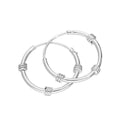 Boucles d'oreilles créoles Bali en argent sterling 17 mm