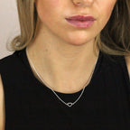 Collier cœur ouvert en argent sterling sur chaîne de 45 cm