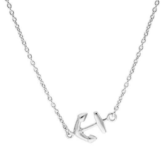 Collier ancre de navire en argent sterling sur chaîne de 45 cm