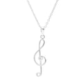 Pendentif clé de sol en argent sterling sur chaîne de 45 cm