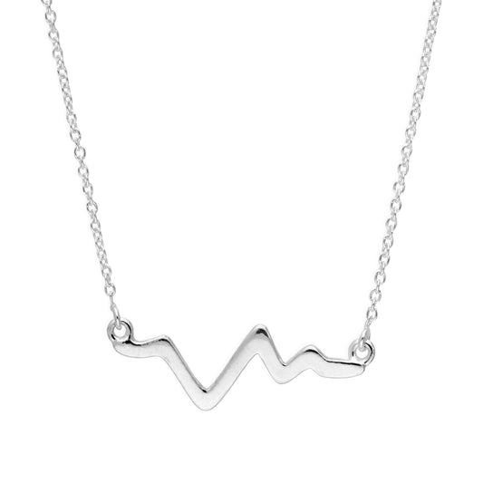 Collier en argent sterling avec battement de cœur sur chaîne de 45 cm