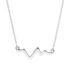 Collier en argent sterling avec battement de cœur sur chaîne de 45 cm