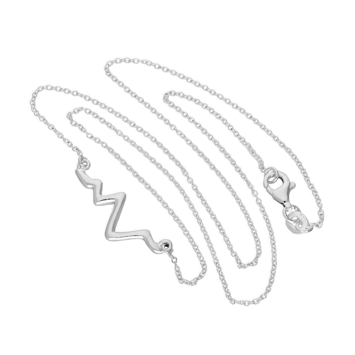 Collier en argent sterling avec battement de cœur sur chaîne de 45 cm