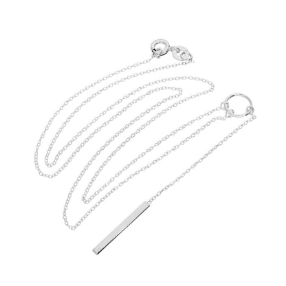 Collier en argent sterling avec cercle et barre sur chaîne de 45 cm