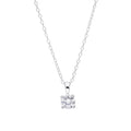 Pendentif en argent sterling et cristal CZ transparent sur chaîne 18