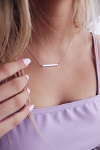 Collier en argent sterling avec zircones cubiques transparents gravables, chaîne de 45 cm