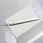 Collier en argent sterling avec zircones cubiques transparents gravables, chaîne de 45 cm