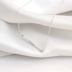 Collier en argent sterling avec zircones cubiques transparents gravables, chaîne de 45 cm