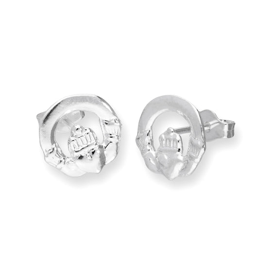 Boucles d'oreilles à tige Claddagh en argent sterling