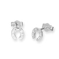 Boucles d'oreilles à tige en argent sterling en forme de fer à cheval porte-bonheur