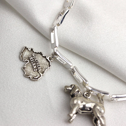 Bracelet géométrique à maillons rectangulaires en argent sterling de 19 cm