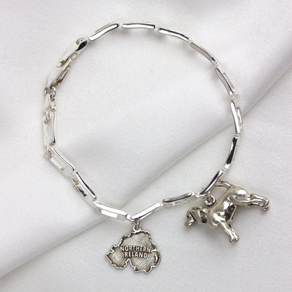 Bracelet géométrique à maillons rectangulaires en argent sterling de 19 cm