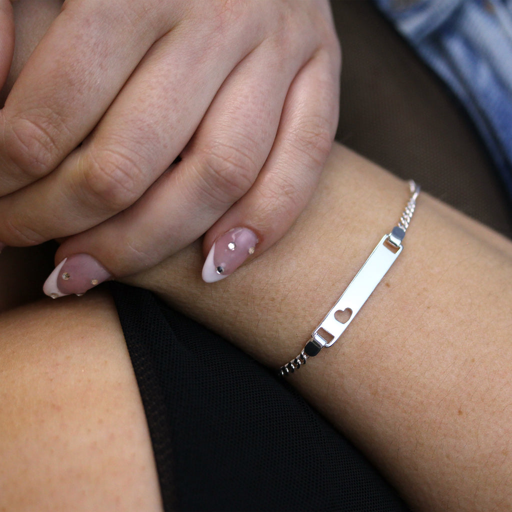 Bracelet d'identification gravable en argent sterling 14 cm 15 cm 19 cm 20 cm
