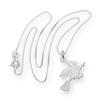 Collier pendentif sorcière sur balai en argent sterling de 35 à 55 cm