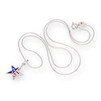 Collier avec pendentif étoile en argent sterling et émail, drapeau américain, 35 à 70 cm