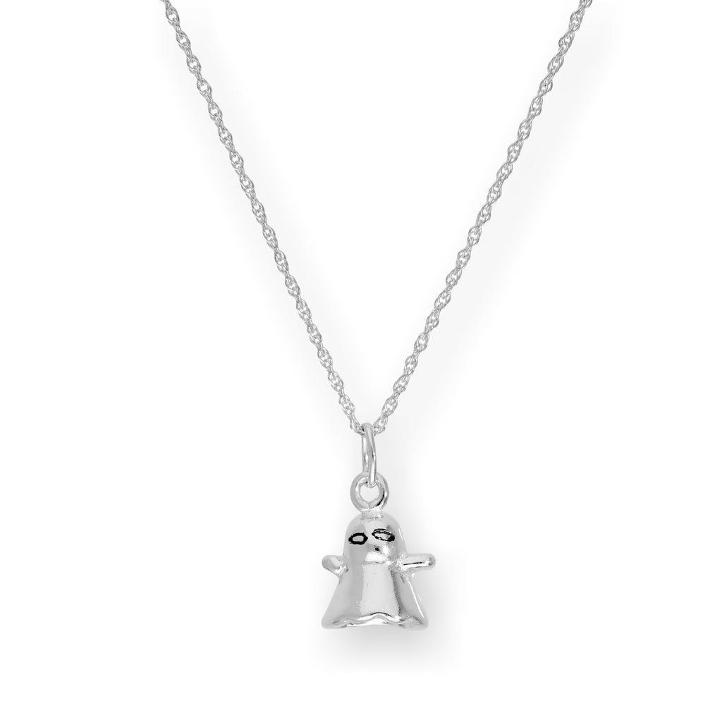 Collier pendentif fantôme effrayant en argent sterling de 40 à 55 cm