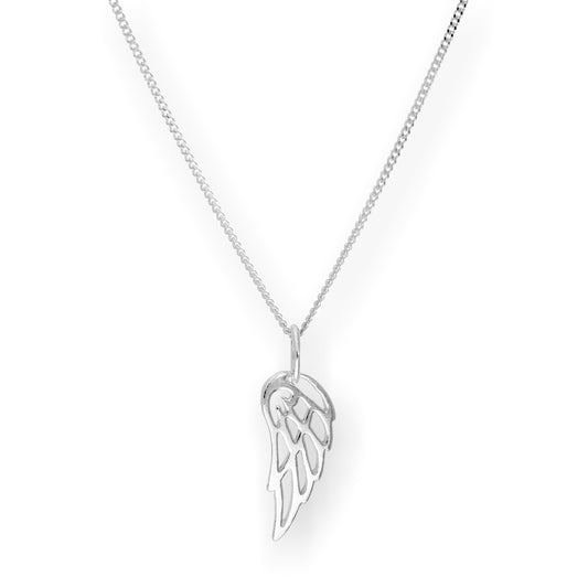 Collier avec pendentif aile d'ange ouverte en argent sterling de 40 à 55 cm