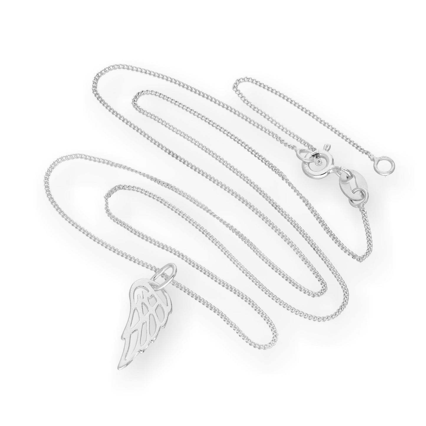 Collier avec pendentif aile d'ange ouverte en argent sterling de 40 à 55 cm