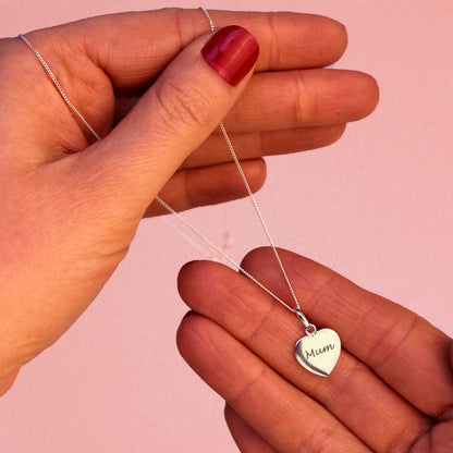 Collier pendentif cœur gravable en argent sterling de 40 à 55 cm