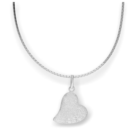 Collier pendentif cœur givré en argent sterling de 40 à 55 cm
