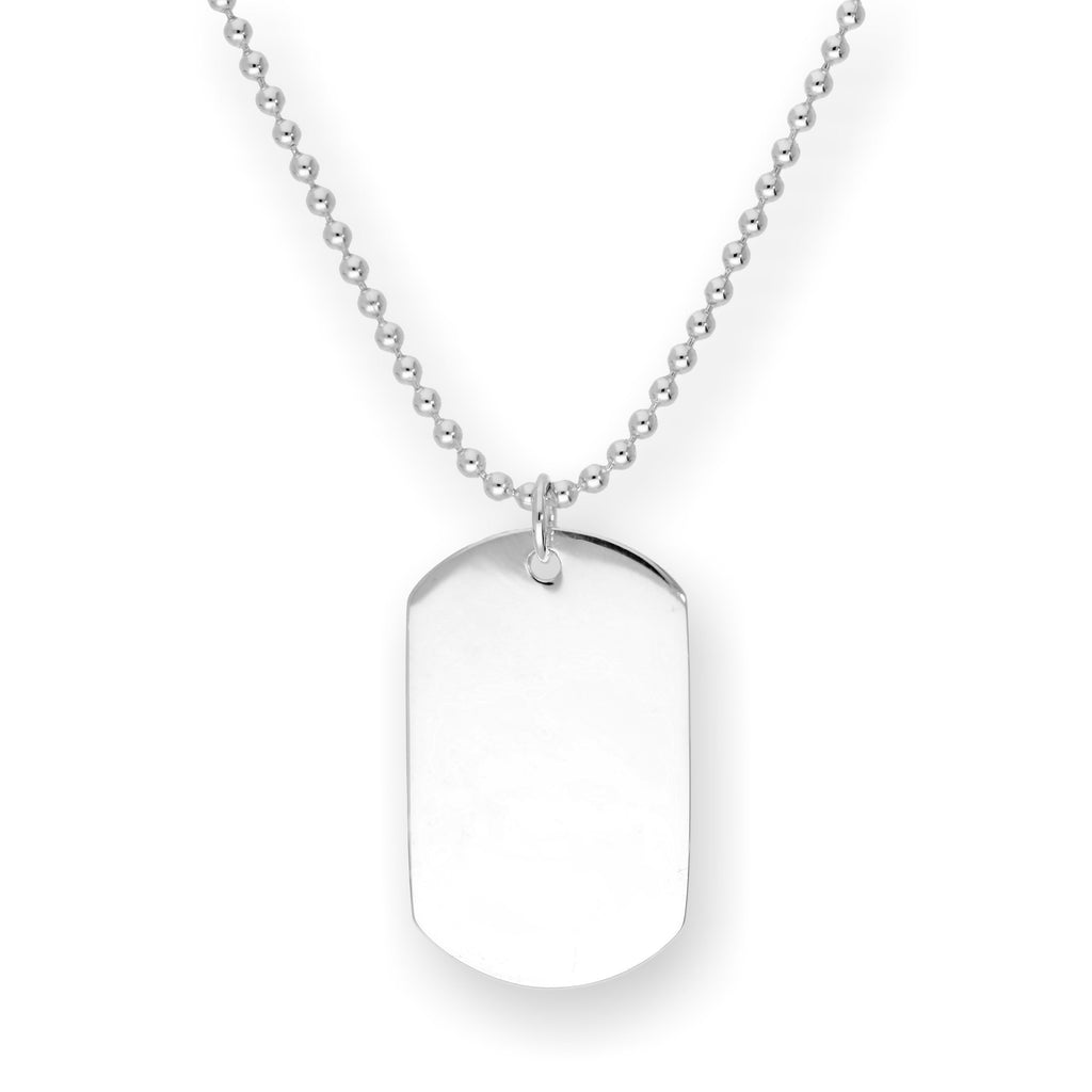 Collier pendentif en argent sterling avec plaque d'identité gravée de 35 à 55 cm