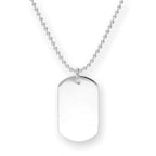Collier pendentif en argent sterling avec plaque d'identité gravée de 35 à 55 cm