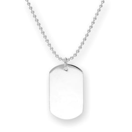 Collier pendentif en argent sterling avec plaque d'identité gravée de 35 à 55 cm