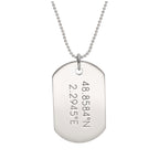 Collier pendentif en argent sterling avec plaque d'identité gravée de 35 à 55 cm