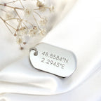 Collier pendentif en argent sterling avec plaque d'identité gravée de 35 à 55 cm