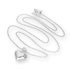 Collier pendentif cœur gonflé en argent sterling de 40 à 55 cm
