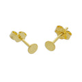Boucles d'oreilles à tige en argent sterling plaqué or avec cercle plat