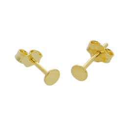 Boucles d'oreilles à tige en argent sterling plaqué or avec cercle plat