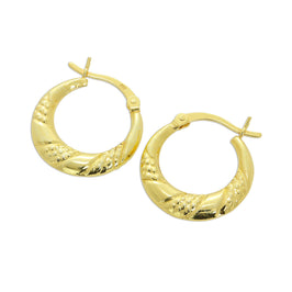 Boucles d'oreilles créoles triple torsion en argent sterling plaqué or