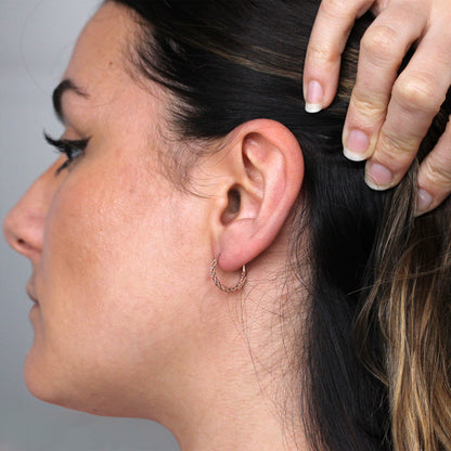 Boucles d'oreilles créoles en argent sterling plaqué or rose