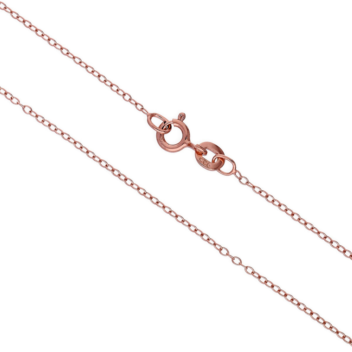 Chaîne en argent sterling plaqué or rose 35, 40, 45, 50, 55 cm