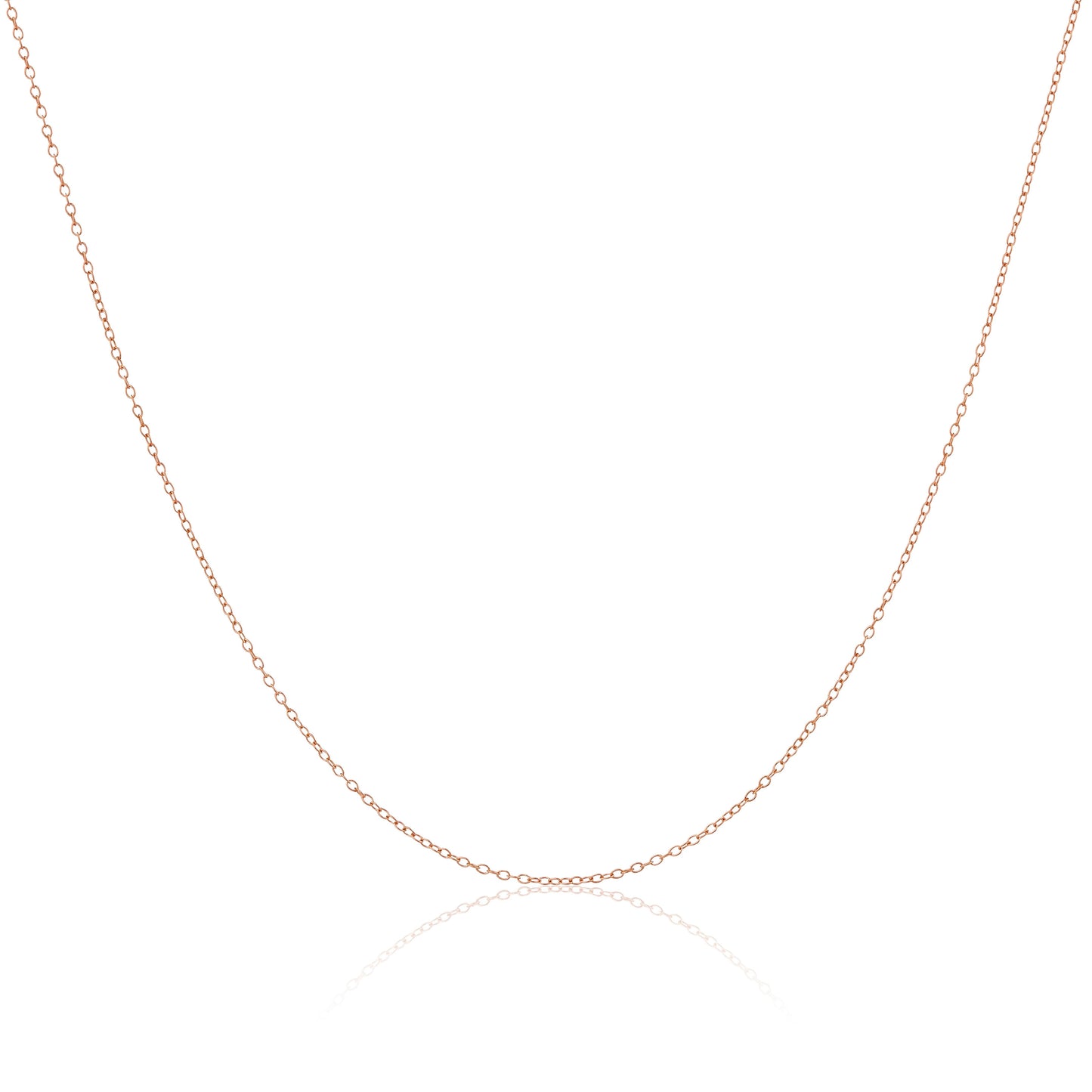 Chaîne en argent sterling plaqué or rose 14, 16, 18, 20, 22 pouces