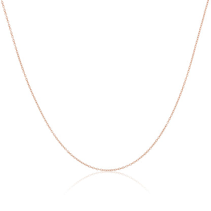 Chaîne en argent sterling plaqué or rose 14, 16, 18, 20, 22 pouces