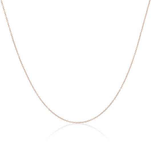 Chaîne en argent sterling plaqué or rose 14, 16, 18, 20, 22 pouces