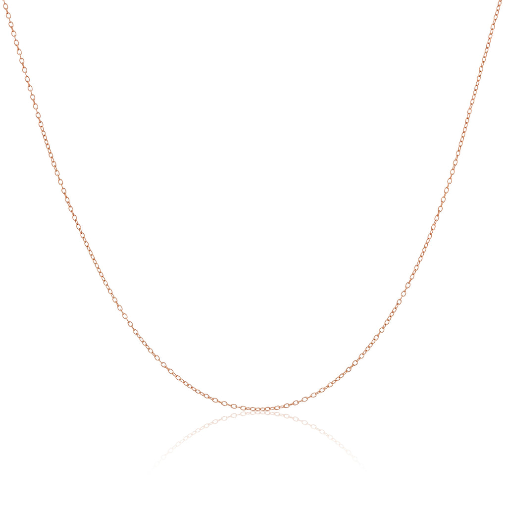 Chaîne en argent sterling plaqué or rose 35, 40, 45, 50, 55 cm