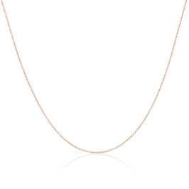 Chaîne en argent sterling plaqué or rose 35, 40, 45, 50, 55 cm