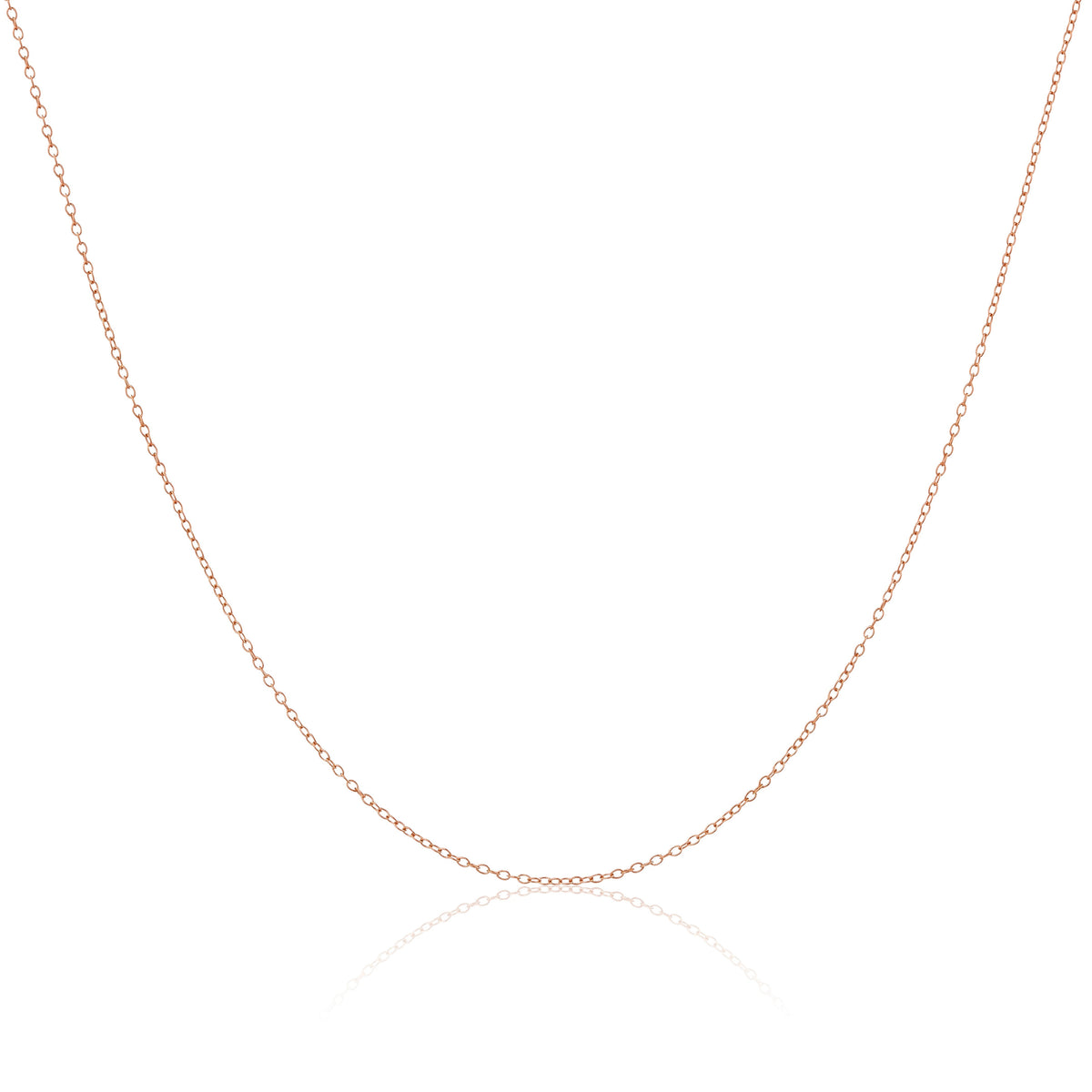 Chaîne en argent sterling plaqué or rose 35, 40, 45, 50, 55 cm