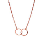 Pendentif cercle Karma en argent sterling plaqué or rose sur chaîne de 45 cm