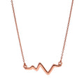Pendentif battement de cœur en argent sterling plaqué or rose sur chaîne de 45 cm