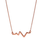 Pendentif battement de cœur en argent sterling plaqué or rose sur chaîne de 45 cm