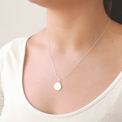 Sterling Silver Initial Letter Necklace A - Z 16 - 22 Inches Plain