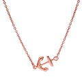 Collier ancre de navire en argent sterling plaqué or rose de 45 cm