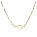 Collier en argent sterling plaqué or avec contour de cœur de 45 cm