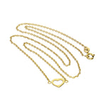 Collier en argent sterling plaqué or avec contour de cœur de 45 cm