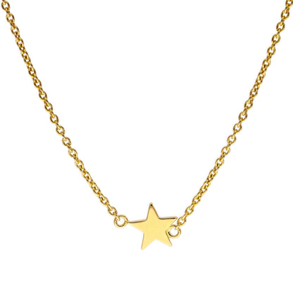 Collier étoile en argent sterling plaqué or de 45 cm